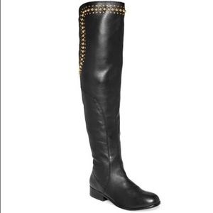 Betsey Johnson studded over the knee Slayer boots